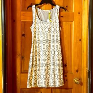NWT Size Medium Bodycon white and grey soft dress